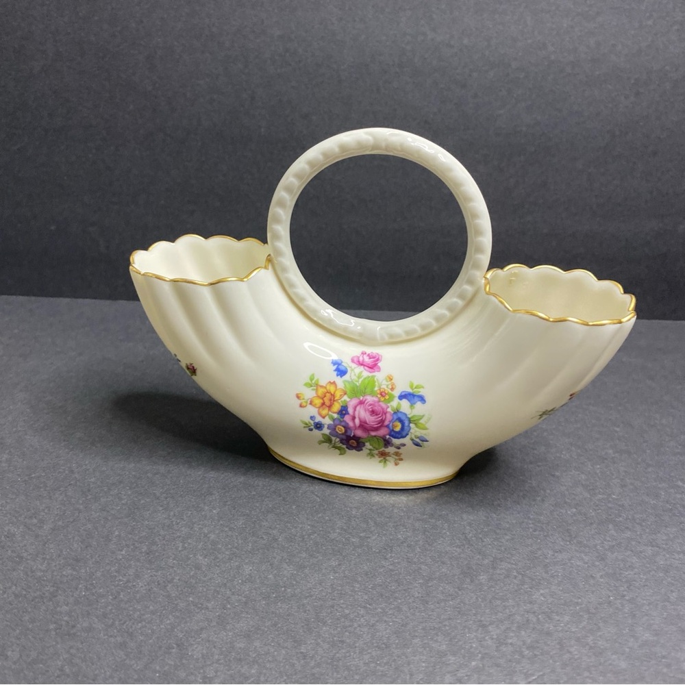 Lenox Gold Trim Double Ting Center Piece Vase Wedding Vtg Bracelet